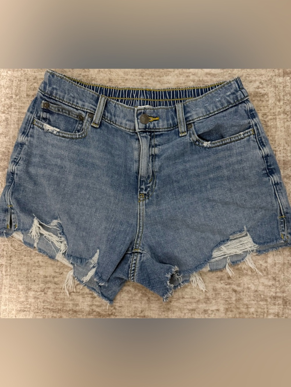aerie Light Blue High-Waist Denim Shorts